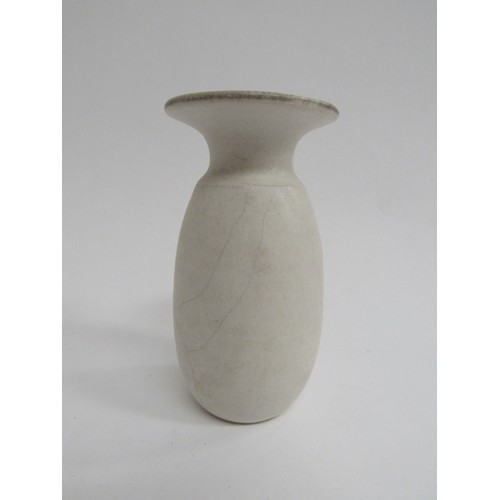 9085 - A Bruce Chivers studio pottery vase with crackle glaze and flared rim, potters mark to base. 12cm hi... 