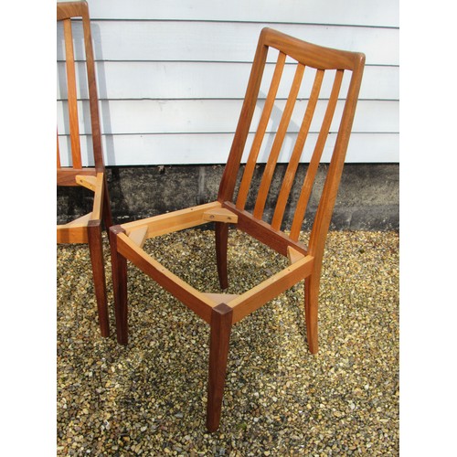 9302 - A set of six G-Plan Fresco dining chair frames in teak. (Seat pads not conforming to Fire Safety Reg... 