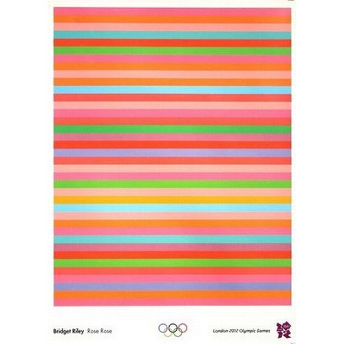 9455 - A London 2012 Olympic Poster, Bridget Riley 'Rose Rose' official off set lithograph, still sealed in... 