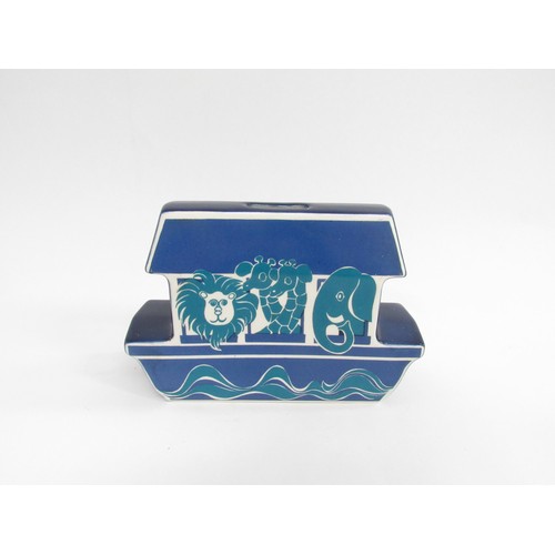 9036 - A Carlton Ware Pottery Noahs Ark design novelty money box.  12cm high