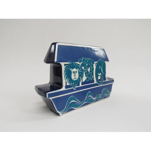 9036 - A Carlton Ware Pottery Noahs Ark design novelty money box.  12cm high