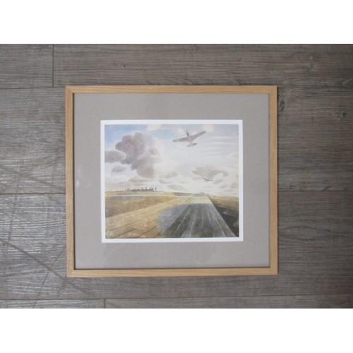 9413 - An Eric Ravilious framed and glazed art print 'Runway', professionally framed. Image size 20.5cm x 2... 