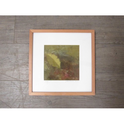 9414 - JO BRUNDENELL (XX/XXI) A framed and glazed original picture in felt/ mixed titled 'Leaf' and signed ... 