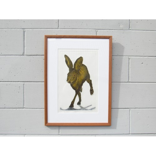 9416 - SONIA ROLLO (XX/XXI) A framed and glazed limited edition print of a Hare, signed and titled 'Hop Alo... 