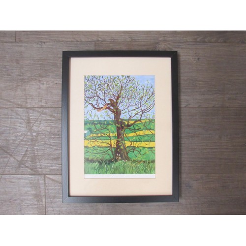 9418 - After David Hockney, a framed and glazed art print 'Woldgate Tree May 2006', image size 28cm x 20cm