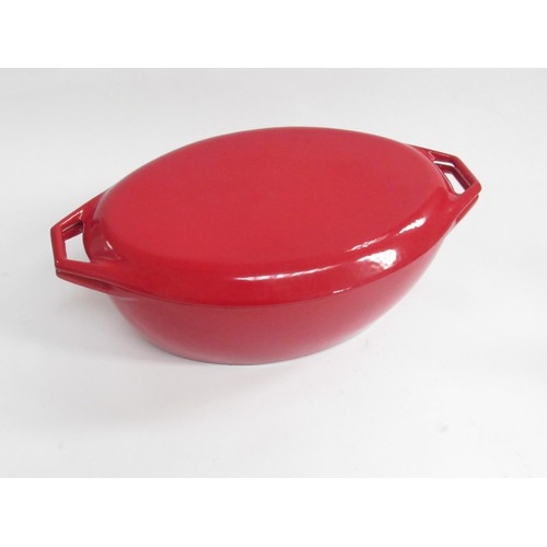 9267 - A Danish Copco large cast iron lidded casserole, size 'O2'  40cm x  23cm x   14cm high