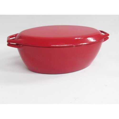 9267 - A Danish Copco large cast iron lidded casserole, size 'O2'  40cm x  23cm x   14cm high