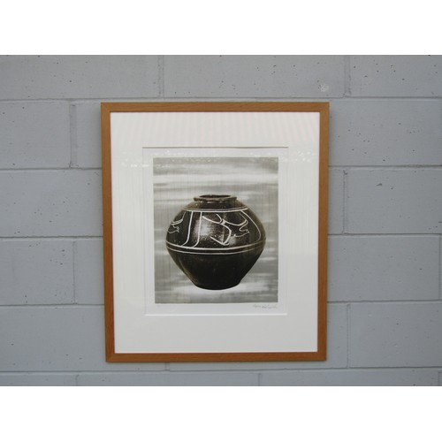 9440 - BERNARD LEACH (1887-1979) A framed and glazed lithograph from 1974, 'Black Jar'. Signed in pencil bo... 