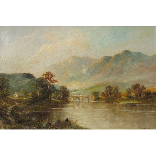 8044 - FRANCIS EDWARD JAMIESON (1895-1950) An oil on canvas depicting a scene near Balmoral, 'On The Dee', ... 