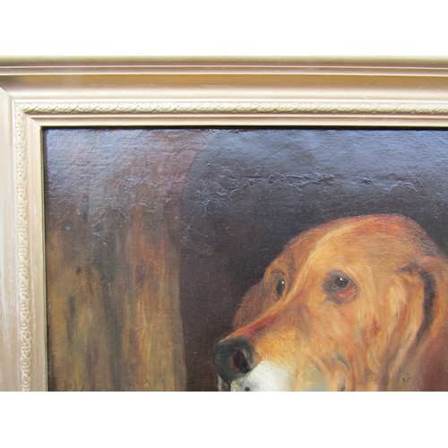 8042 - After Landseer - An oil on canvas of 'Dignity & Impudence' depicting two dogs. Unsigned. Set in a gi... 