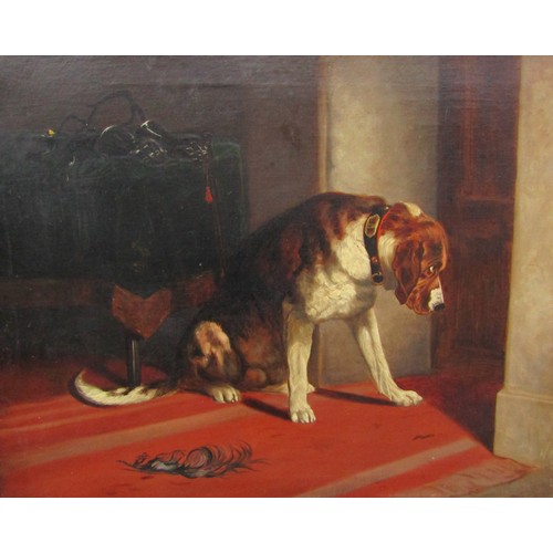 8024 - PHILIP EUSTACE STRETTON (1863-1930) An oil on canvas, 'Waiting For Master', depicting a hound. Canva... 