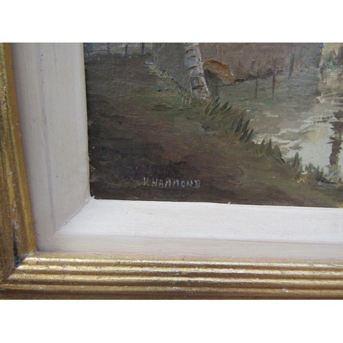 8059 - ALFRED VAVASOUR HAMMOND (1900-1985): A framed oil on board, Lock side cottage. Signed bottom left. I... 