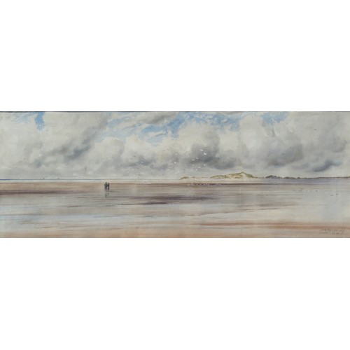 8075 - WITHDRAWN -FRANK HENRY PARTRIDGE (1849-1929): A framed and glazed watercolour Beach Scene, possibly ... 