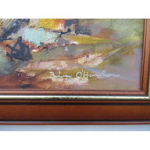 8073 - BRIAN O'HANLON (XX) A framed oil on board depicting scene at Southwold. Signed bottom. Image size 49... 