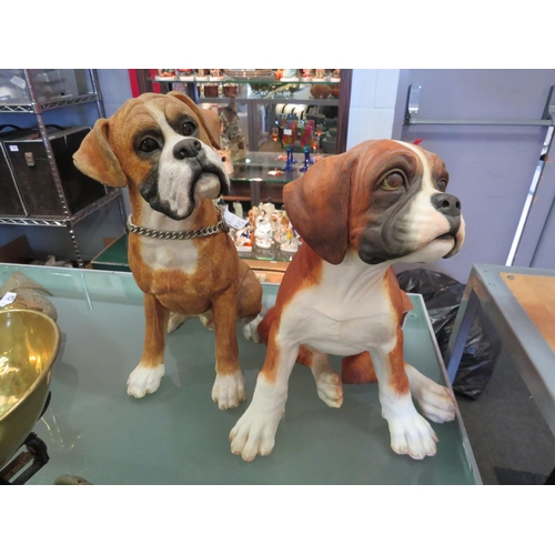 1495 - A Barkers Bruno dog figure and sitting puppy figure, approximately 36cm, one a/f