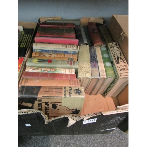 1491 - Two boxes of children's and juvenile books, mainly all turn of the Century decorative pictorial clot... 