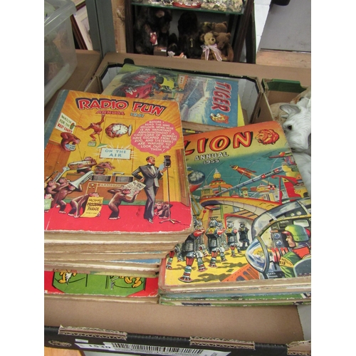 1530 - Fifteen assorted children's annuals circa 1950's, including Radio Fun 1951, 53, 54, 56, 58, Knockout... 