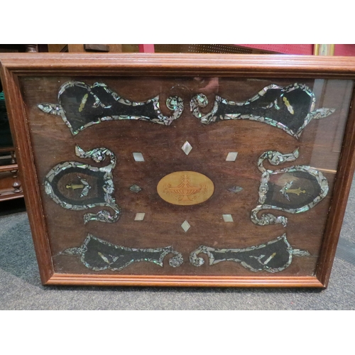 1124 - An inlaid occasional table with mother-of-pearl and abalone detail