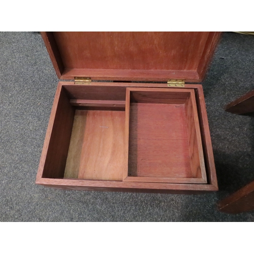 1170 - A parquetry box with rising lid and a small pine joint stool (2)