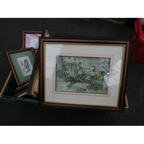 1184 - A collection of M. Clark 3D pictures, mostly town scenes, framed and glazed