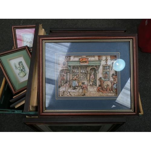 1184 - A collection of M. Clark 3D pictures, mostly town scenes, framed and glazed