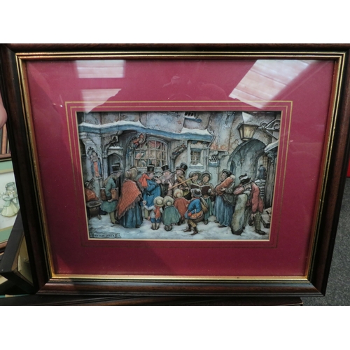 1184 - A collection of M. Clark 3D pictures, mostly town scenes, framed and glazed