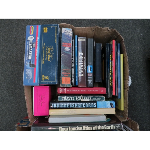 1186 - Two boxes of books, annuals and board games