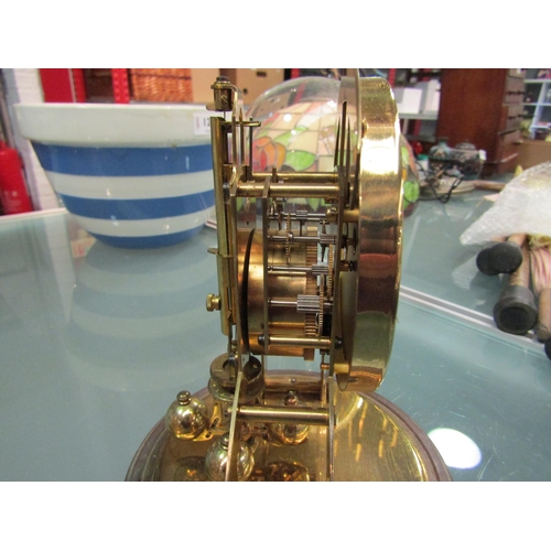 1221 - Two anniversary clocks under glass domes including German example