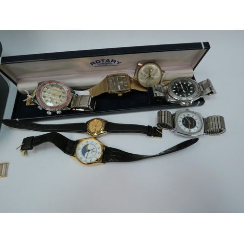 1307 - A selection of wristwatches including cased Rotary and Lorus examples