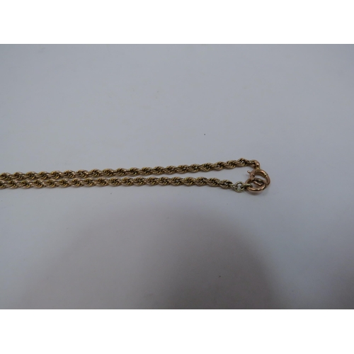 1336 - A 9ct gold rope twist necklace, 46cm long, 6.4g