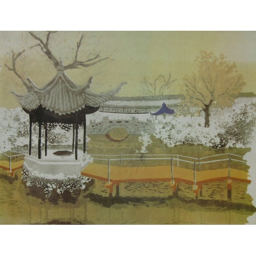 8089 - A framed and glazed print after Patrick Proctor RA (1936-2003) 'A Chinese Journey'. Signed in the pr... 