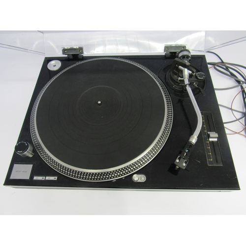 8460 - A Technics SL-1210 Mk2 direct drive turntable with Ortofon OM 5E cartridge, cabinet resprayed