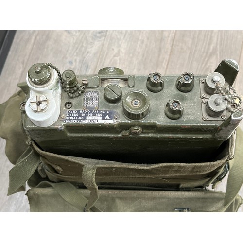 9013 - A British Army 1980 dated backpack with TX/RX Radio A41 No.2 radio set