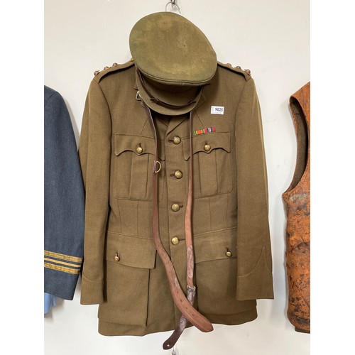 9025 - A WWII RASC officer's uniform consisting of jacket, trousers, hat and Sam Browne   (C)