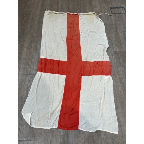 9042 - Three vintage St. George Cross flags together with two signalling flags (5)    (R) £20