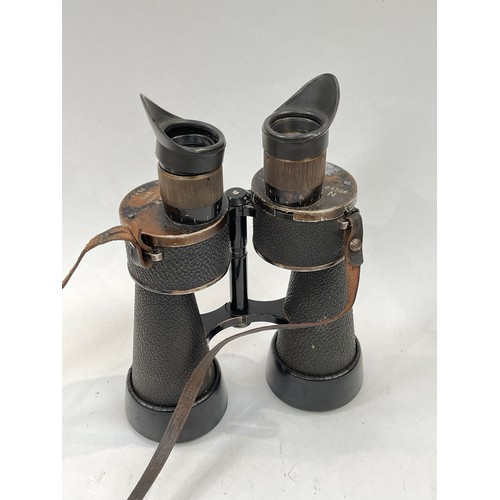 9065 - A pair of WWII German Kriegsmarine 7x50 binoculars with BEH 330351 (T) KF and no. 23706N with the Ge... 