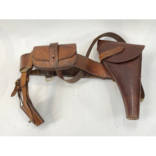 9070 - A WWI British Sam Browne webbing set with holster