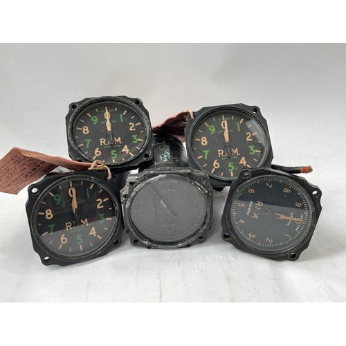 9085 - Five WWII Aircraft Engine RPM dials/gauges including Mk: IVB 1943, 1944, 1941, 1942