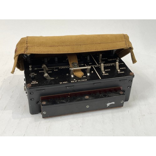 9103 - An RAF lighting control/signal panel 5c/3023, with canvas cover