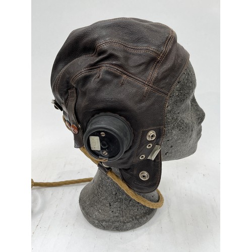 9112 - A WWII British RAF C Type flying helmet