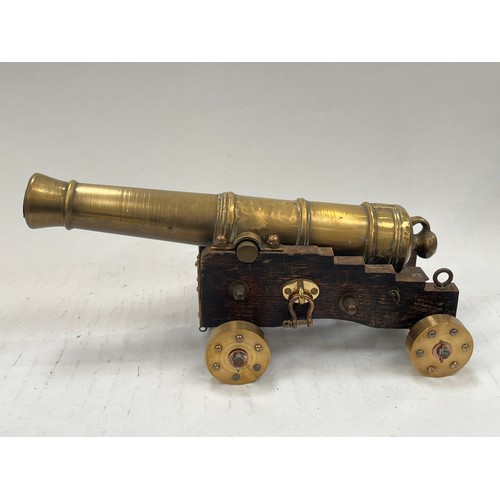 9136 - A brass signalling style cannon, touch hole decorative and doesn’t go through