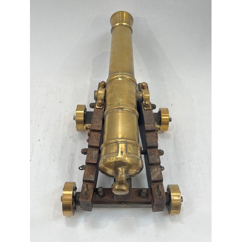 9136 - A brass signalling style cannon, touch hole decorative and doesn’t go through