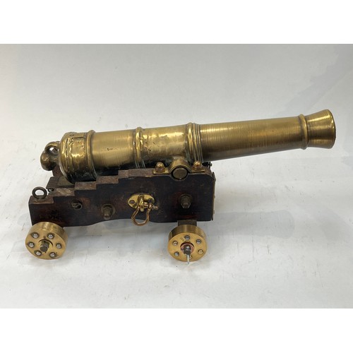 9136 - A brass signalling style cannon, touch hole decorative and doesn’t go through