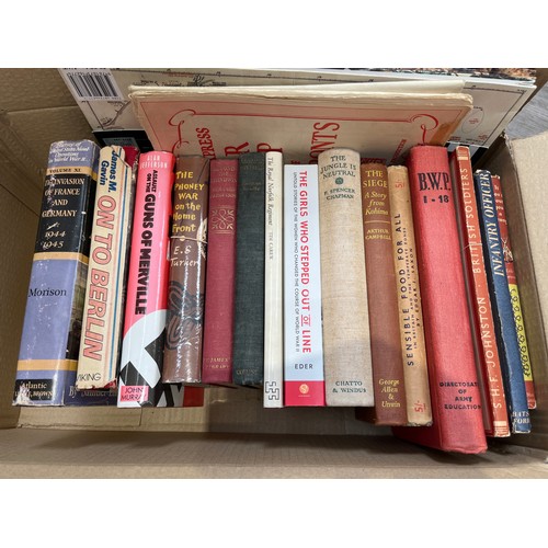 9159 - Two boxes of WWI and WWII books including 'Activities of the British Community in Argentina during t... 