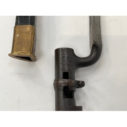 9179 - An 1853 pattern Enfield socket bayonet with scabbard