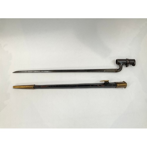 9179 - An 1853 pattern Enfield socket bayonet with scabbard