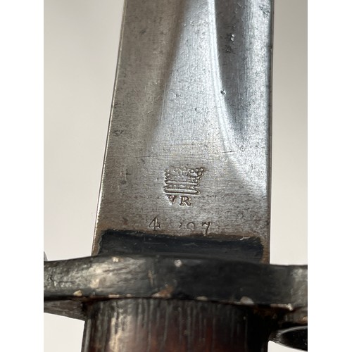 9188 - A British 1888 Mk. 1 pattern bayonet, second type, VR stamp to blade, no scabbard