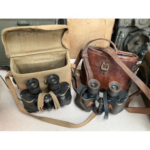 9332 - A pair of Ross of London Air Ministry binoculars, Wray 6E/293 leather case, a pair of Kershaw No.2 M... 