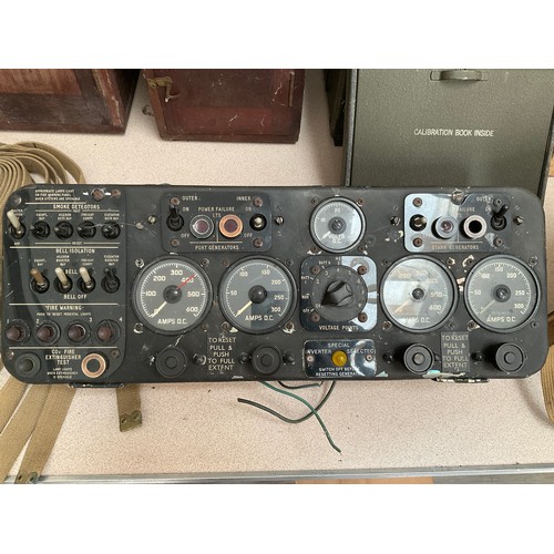 9334 - A mid 20th Century Aircraft electrical control panel with generator dials