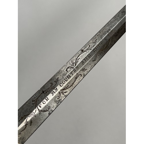 9206 - A late 18th Century and later officer's sword in the 1796 pattern style, the double-edged tapering b... 